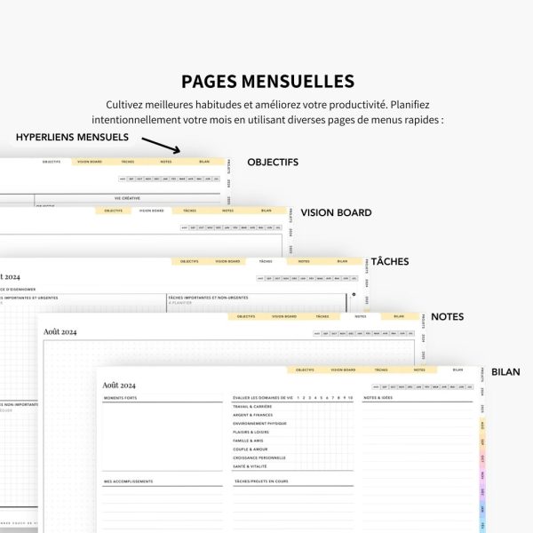 2024-2025 Planner digital - Le Planner Coach de Vie - Horizontal – Image 10