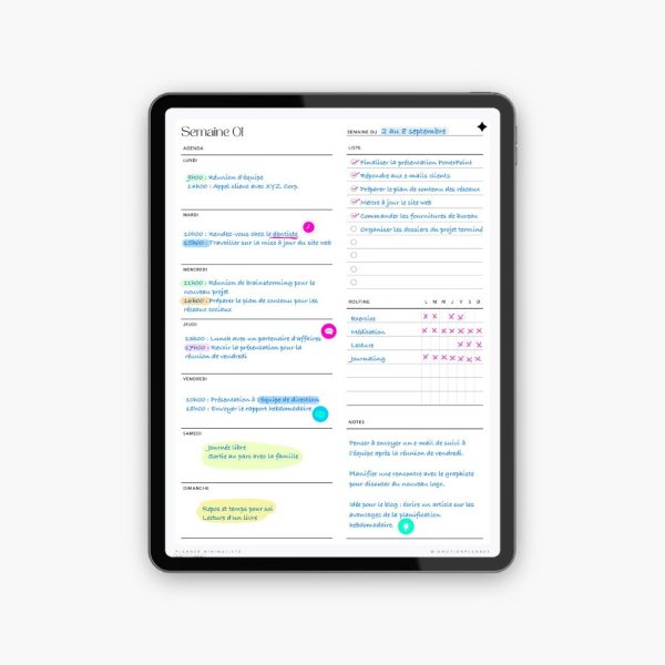 Planner Minimaliste non daté - 52 semaines – Image 2