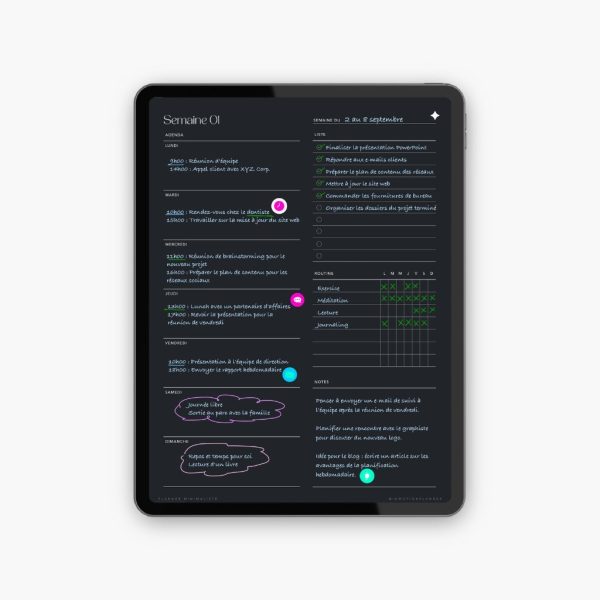 Planner Minimaliste non daté - 52 semaines – Image 3